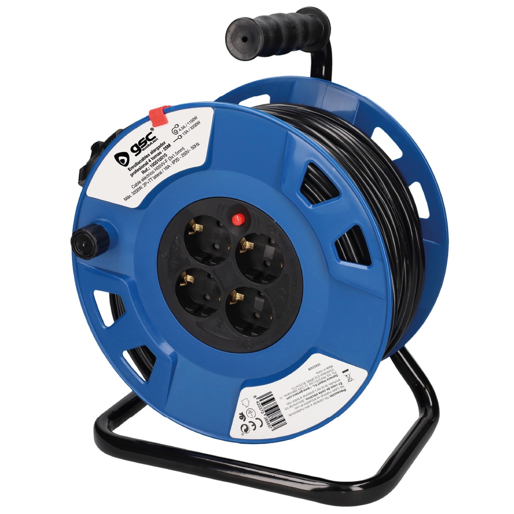Professional cable reel 4 socket extension (3x1.5mm) 25M
