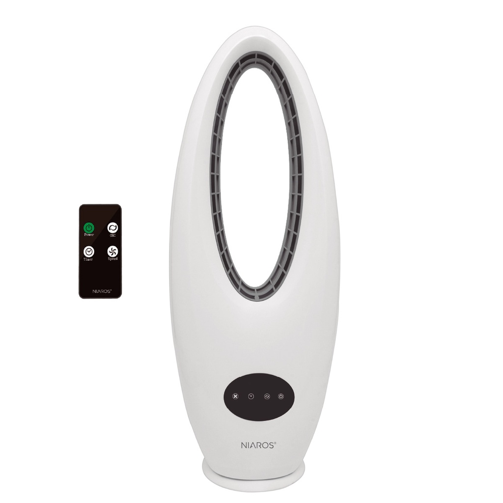 Ventilateur colonne sans pales Salboni avec commande 45W Blanc