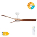 Ventilador techo Misstreta con luz CCT regulable y mando Ø132 3 aspas DC Blanco