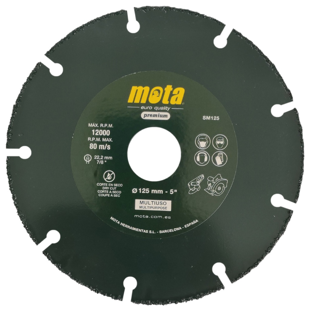 Disque diamant polyvalente pour coupe à sec 125 mm