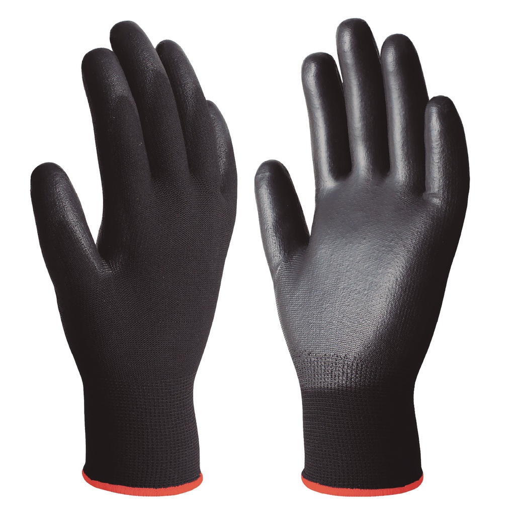 Polyester and polyurethane glove Black - Size 6 