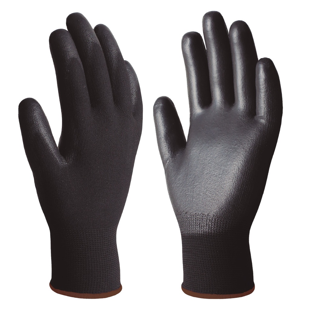 Guante poliéster y poliuretano Negro - Talla 11