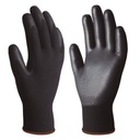 Guante poliéster y poliuretano Negro - Talla 11