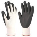 Guante poliéster y nitrilo Blanco/Gris - Talla 6