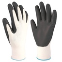 Guante poliéster y nitrilo Blanco/Gris - Talla 8