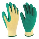 Polyester and latex coated glove Yellow/Green -Size 9
