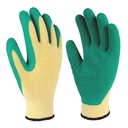 Polyester and latex coated glove Yellow/Green -Size 10