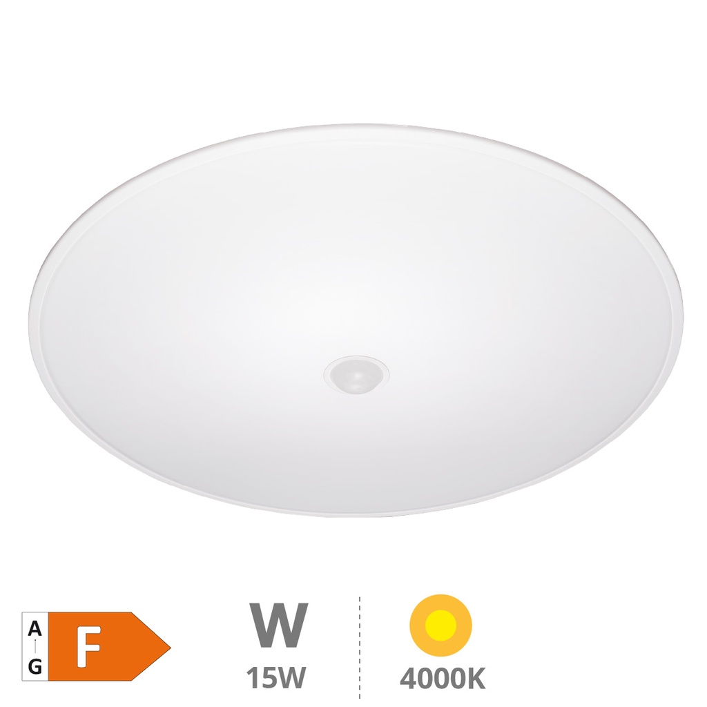 Plafón techo LED Celano con sensor de movimiento 15W 4000K 