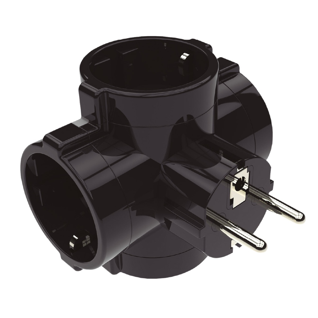 Black 4 way adapter