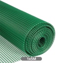 Malla plástico 10x10mm 1x5M Verde