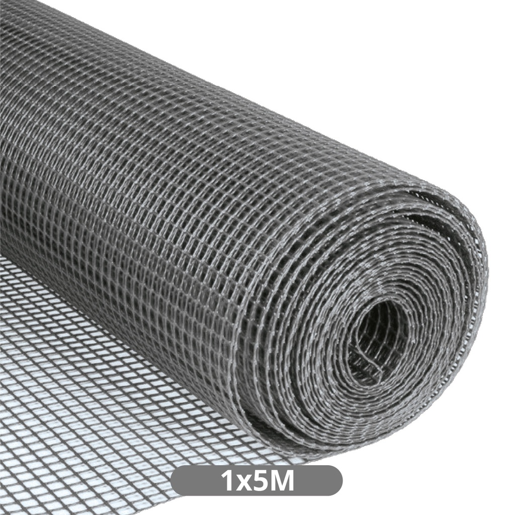 Filet plastique 10x10mm 1x5M Gris