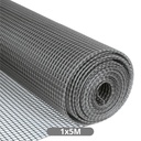 Malha de plástico 10x10mm 1x5M Cinzento