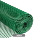 Malla plástico 10x10mm 1x50M Verde