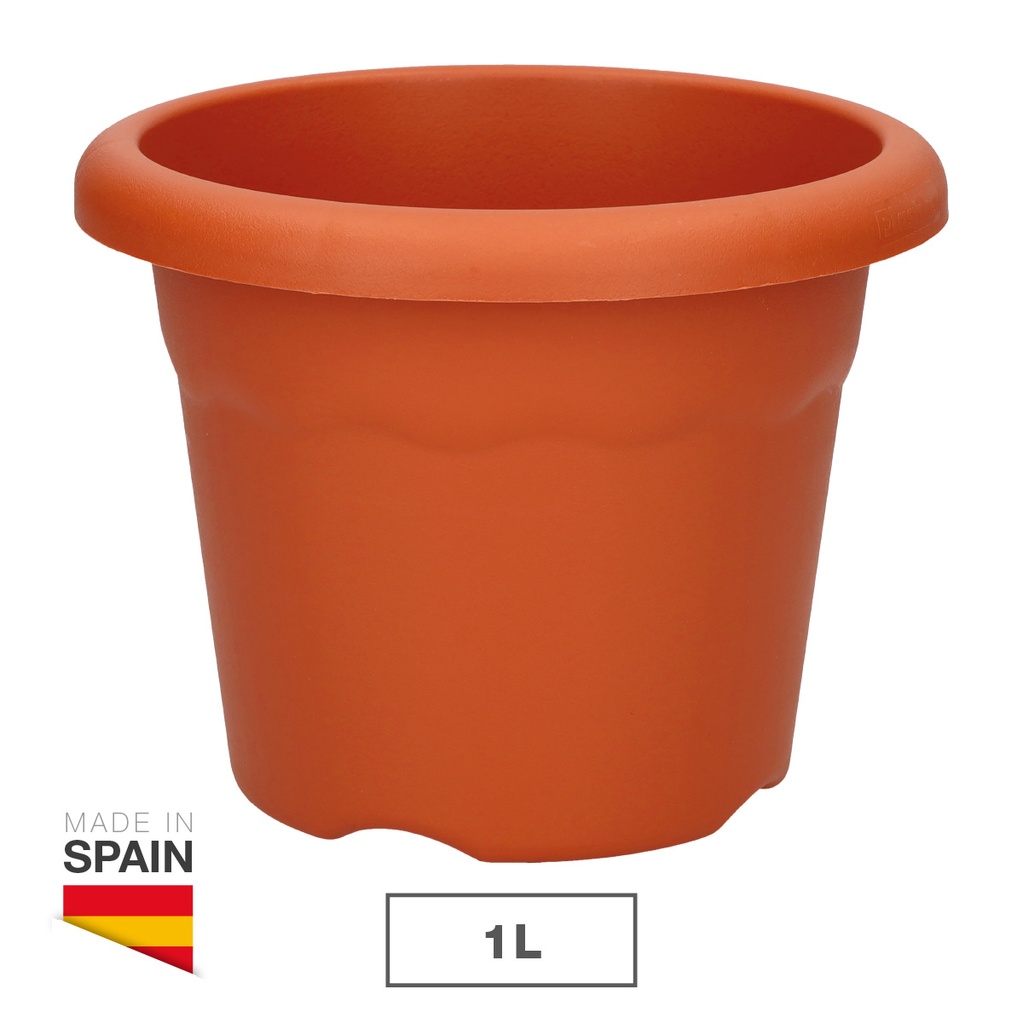 Pot rond de fleurs Terra Ø140mm Marron