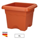 Terra square pot 220mm Brown