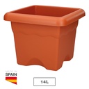 Terra square pot 330mm Brown