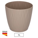 Pot de fleurs Oasis avec plat intégré Ø130mm Beige