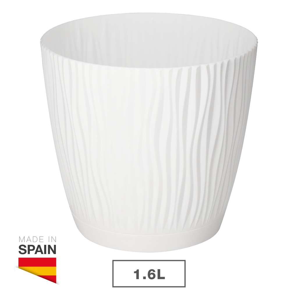 Maceta Oasis con plato integrado Ø150mm Blanco