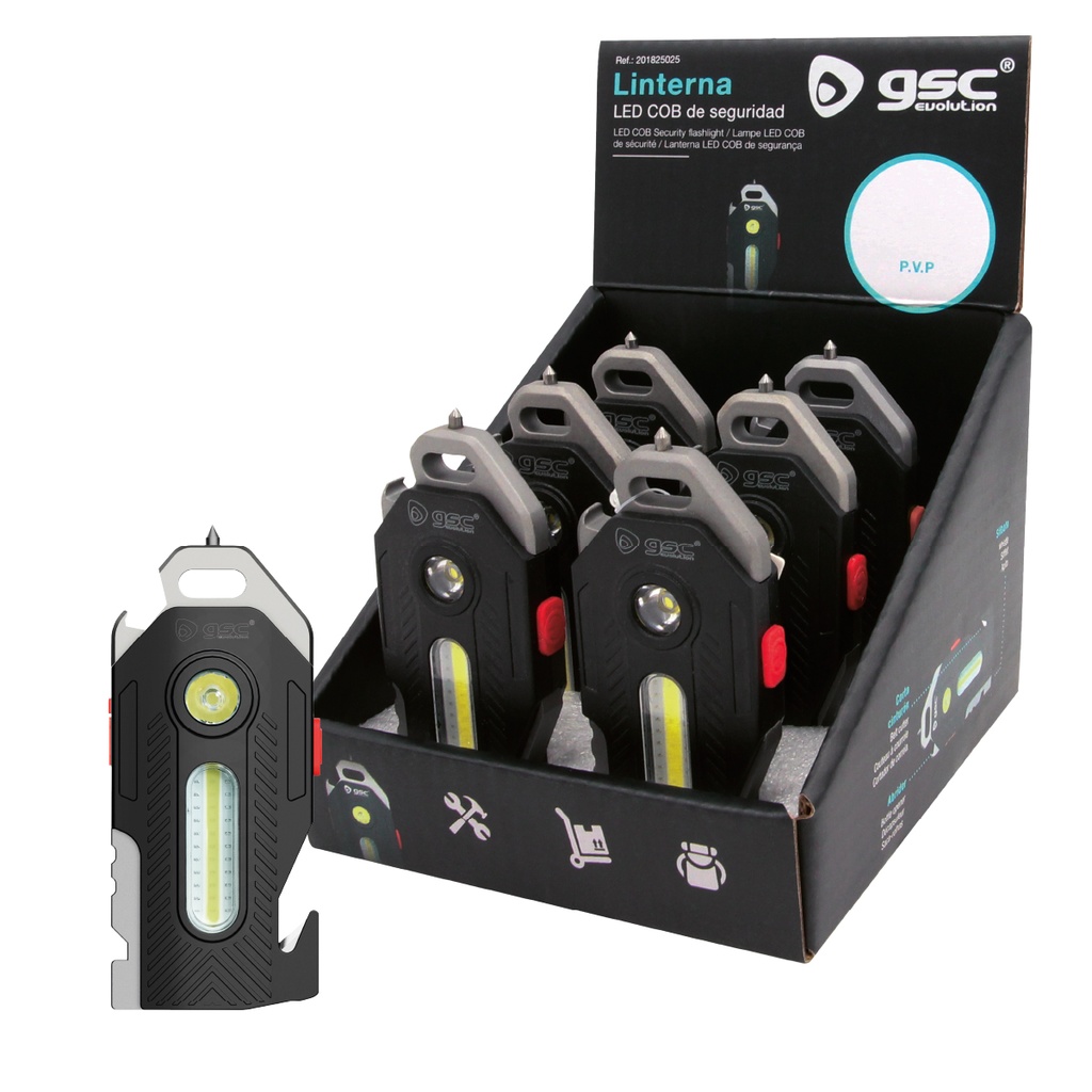 LED COB Security flashlight 10W - 6pcs display box
