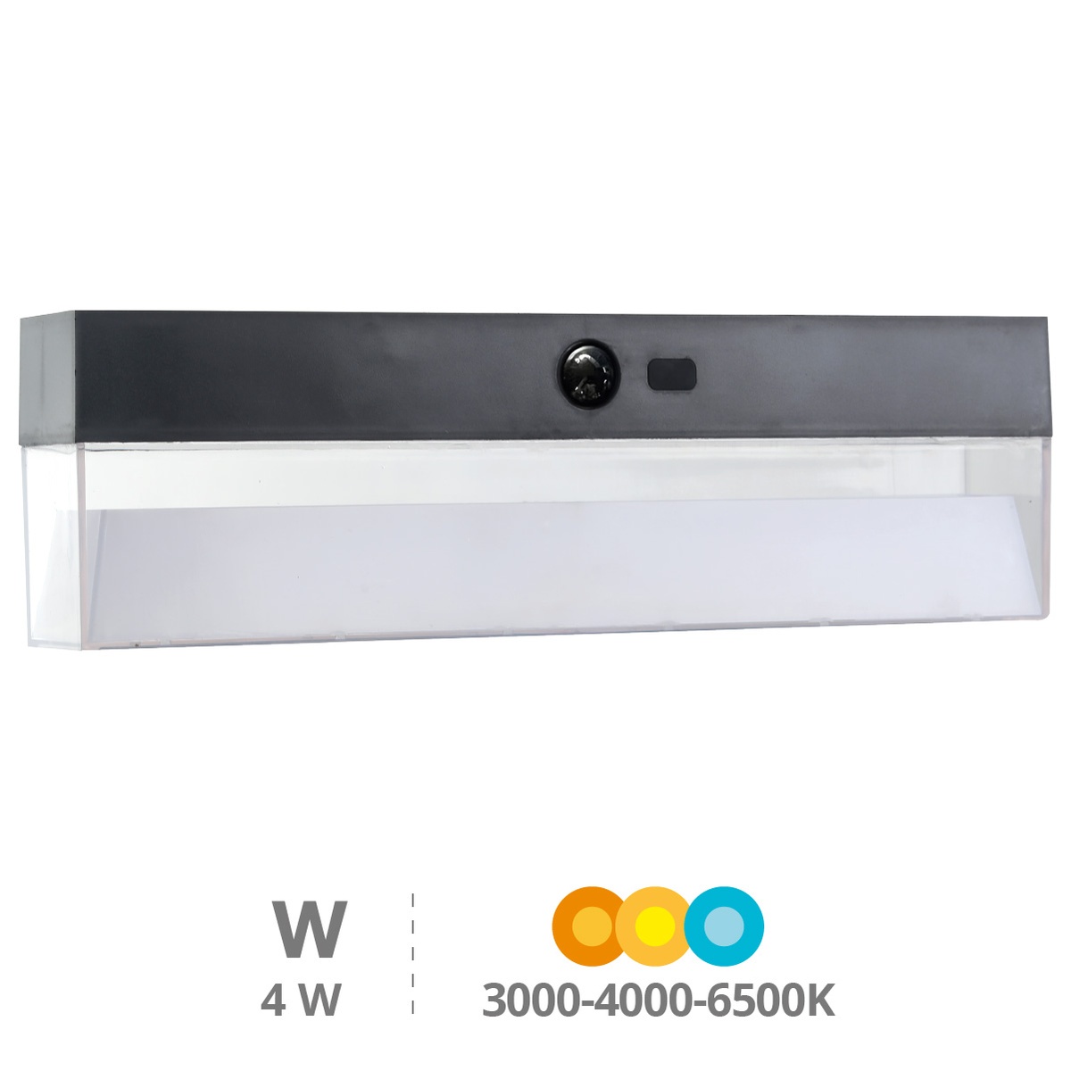 Applique solaire LED Série Laconi avec détecteur de mouvement et crépusculaire 4W 3000 - 4000 - 6500K