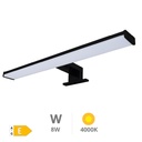 Aplique baño LED Laksa 8W 4000K IP44 Negro