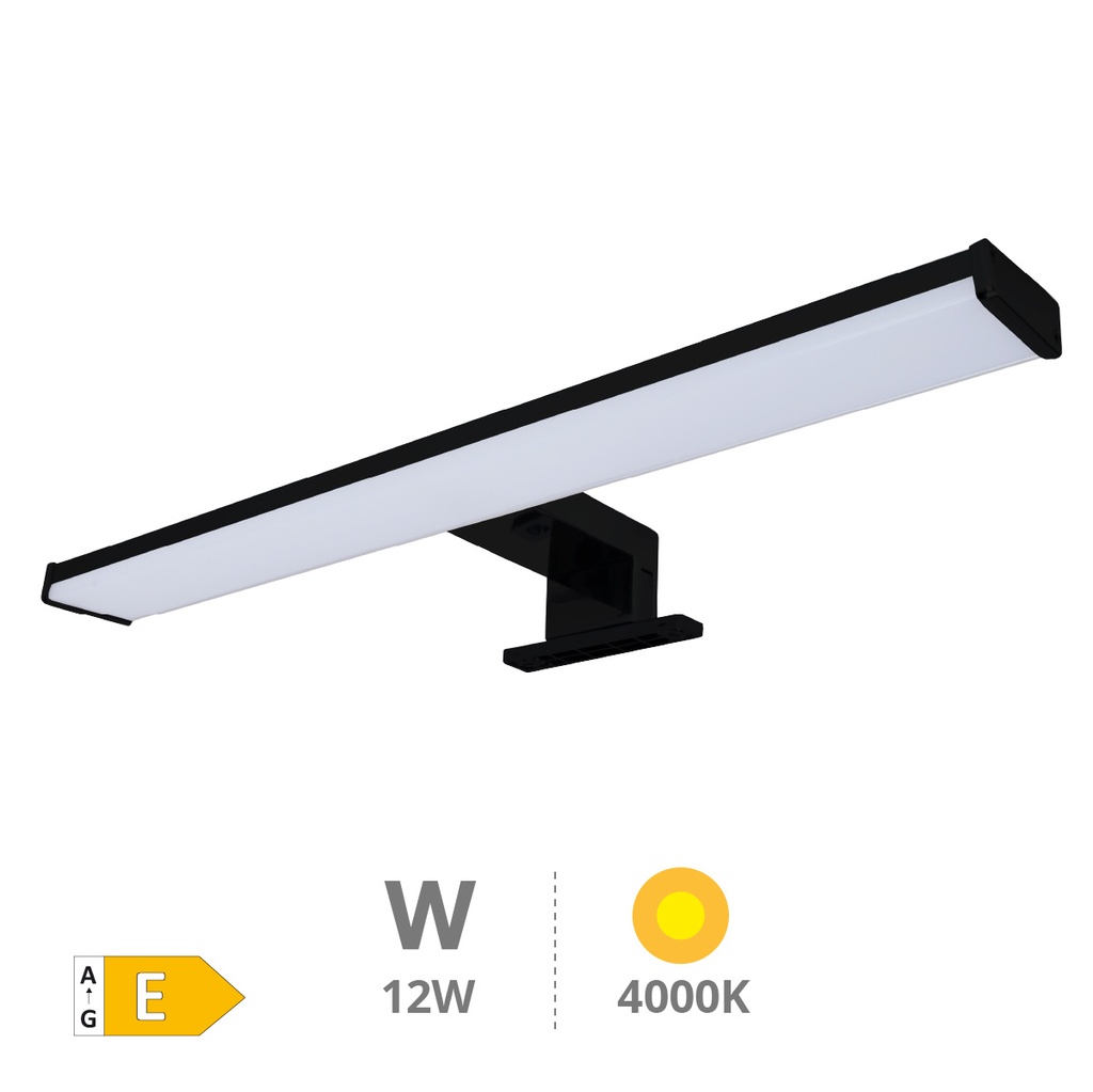 Applique LED salle de bain Laksa 12W 4000K IP44 Noir
