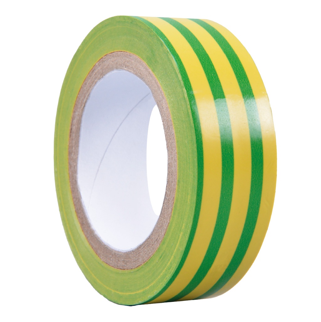 PVC electrical insulating tape 20M Yellow and Green - 10u retractable