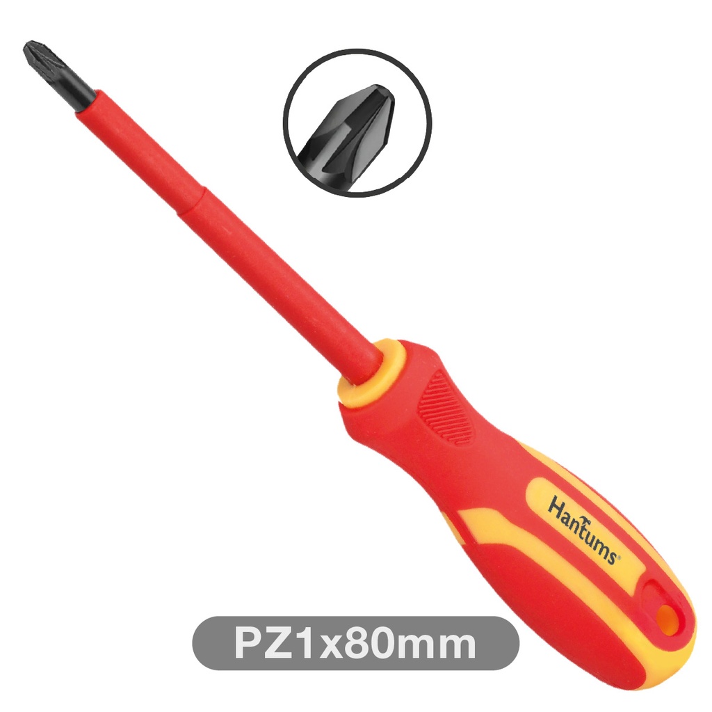 Insulated Pozidriv screwdriver PZ1x80mm