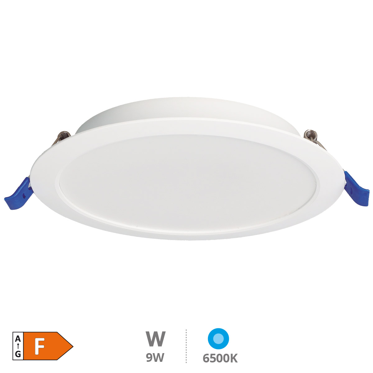 Downlight empotrable LED redondo Belur 9W 6500K Blanco 
