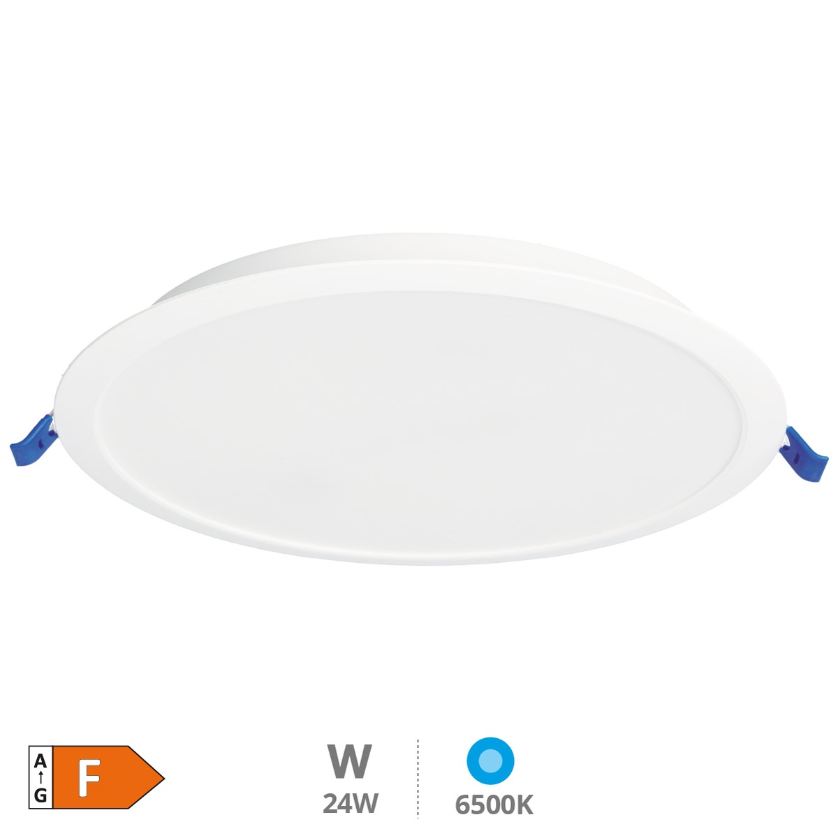 Downlight à encastrer LED rond Belur 24W 6500K Blanc