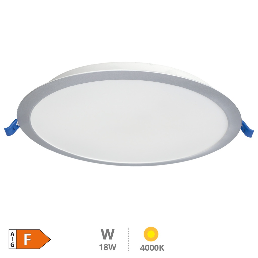 Downlight à encastrer LED rond Belur 18 W 4000K Gris