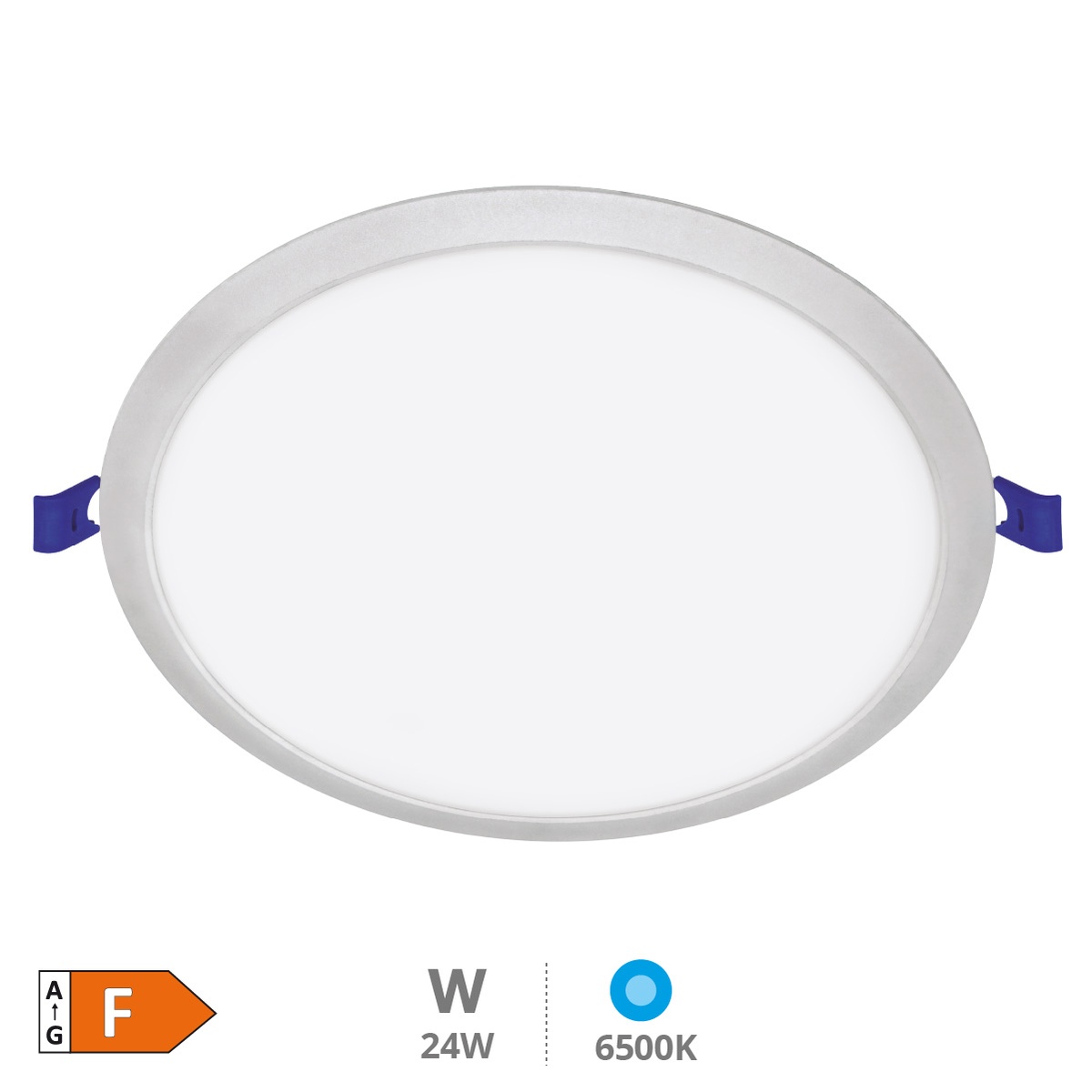 Downlight empotrable LED redondo Belur 18W 6500K Gris