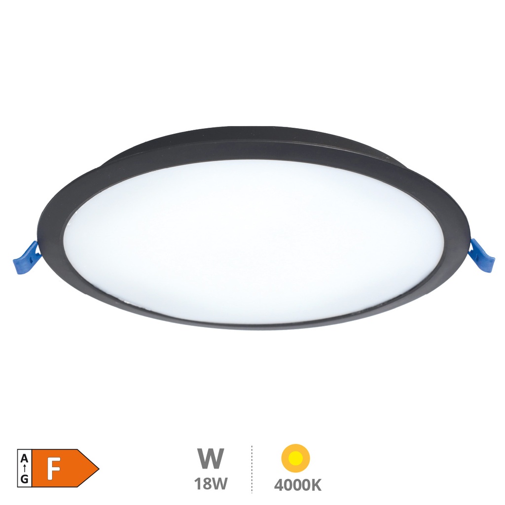 Downlight à encastrer LED rond Belur 18W 4000K Noir