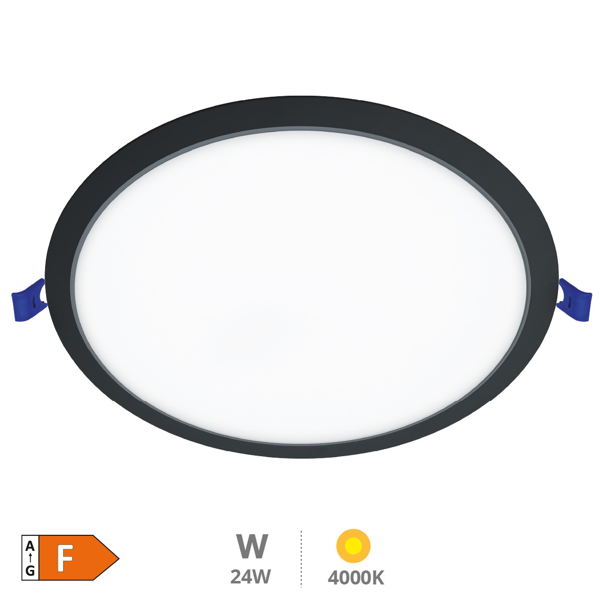 Downlight empotrable LED redondo Belur 18W 4000K Negro