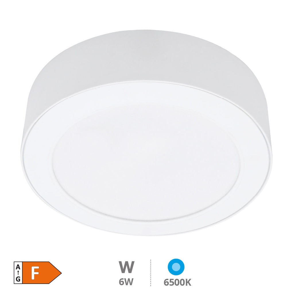 Downlight de surface LED rond Bogur 6W 6500K Blanc