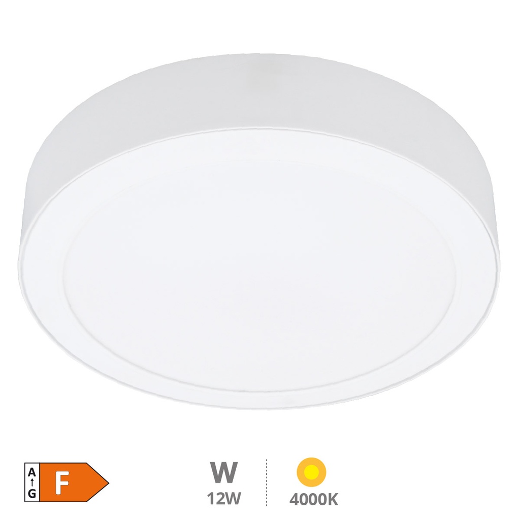 Downlight superficie LED redondo Bogur 12W 4000K Blanco