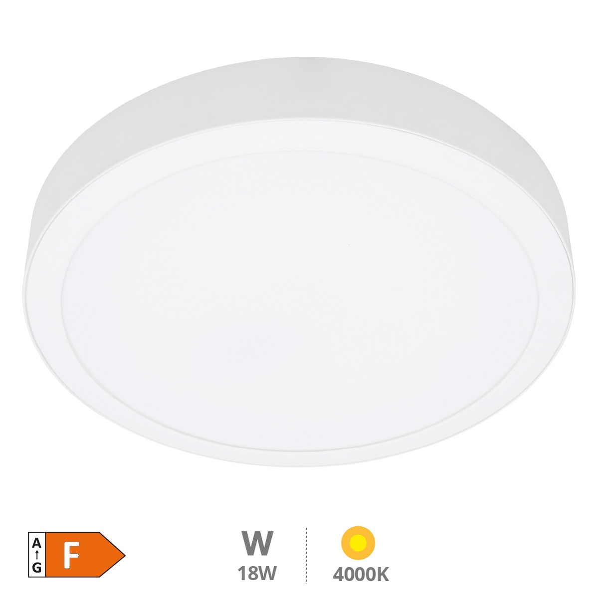 Downlight de surface LED rond Bogur 12W 4000K Blanc