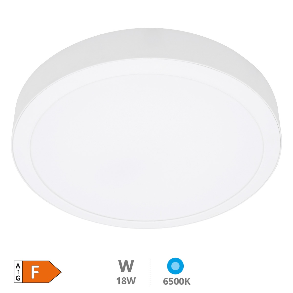 Downlight de surface LED rond Bogur 12W 6500K Blanc