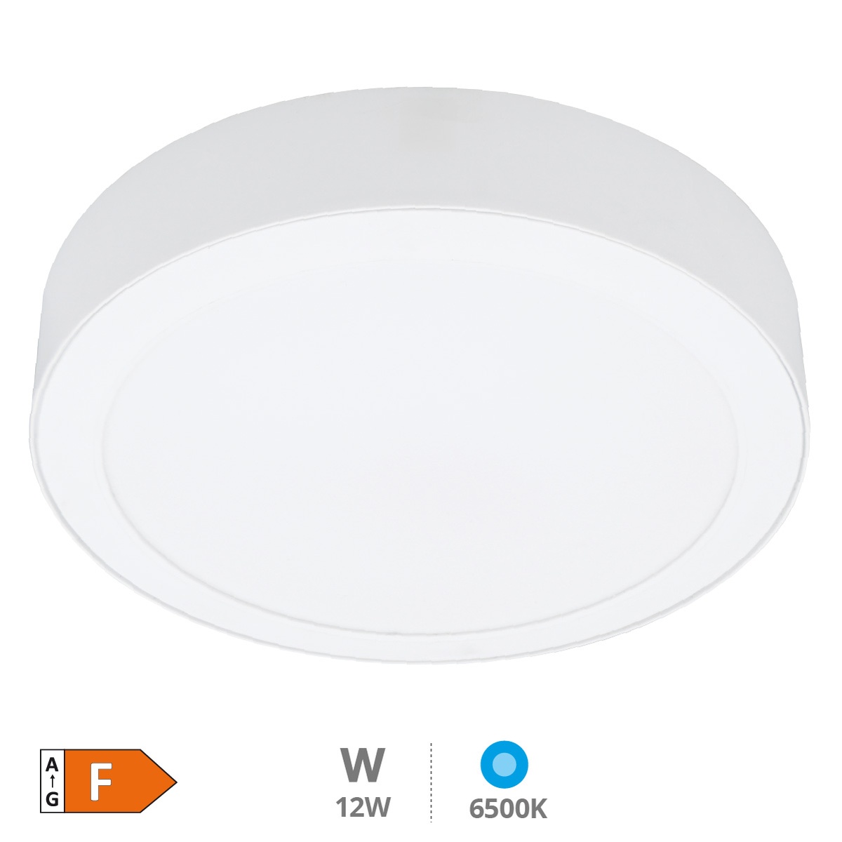 Downlight de surface LED rond Bogur 18W 6500K Blanc
