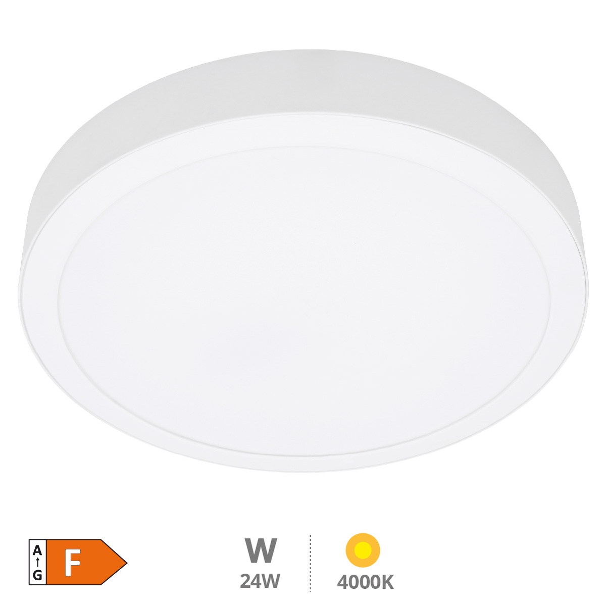 Downlight de surface LED rond Bogur 24W 4000K Blanc
