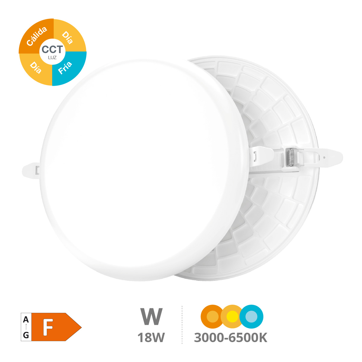 Downlight LED Larissa à encastrer réglable 18W 3000-4000-6500K