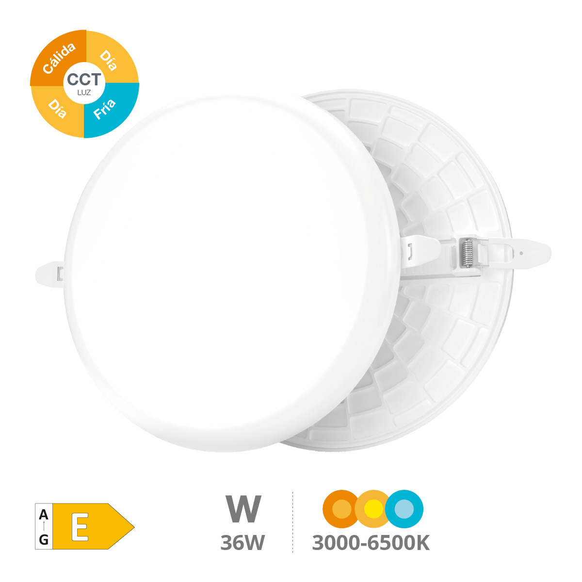 Downlight LED Larissa empotramiento regulable 36W 3000-4000-6500K