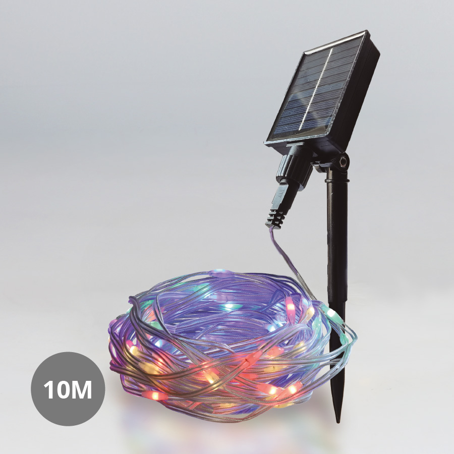 Grinalda LED solar 10M 8 funções RGB