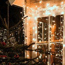 Rideau LED lumineux solaire 2x1M Lumière chaude