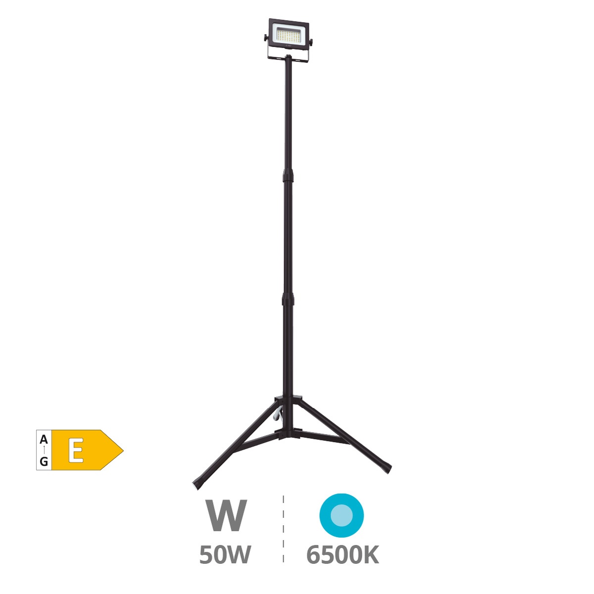 LED floodlight with tripod 1x50W 6500K IP65
