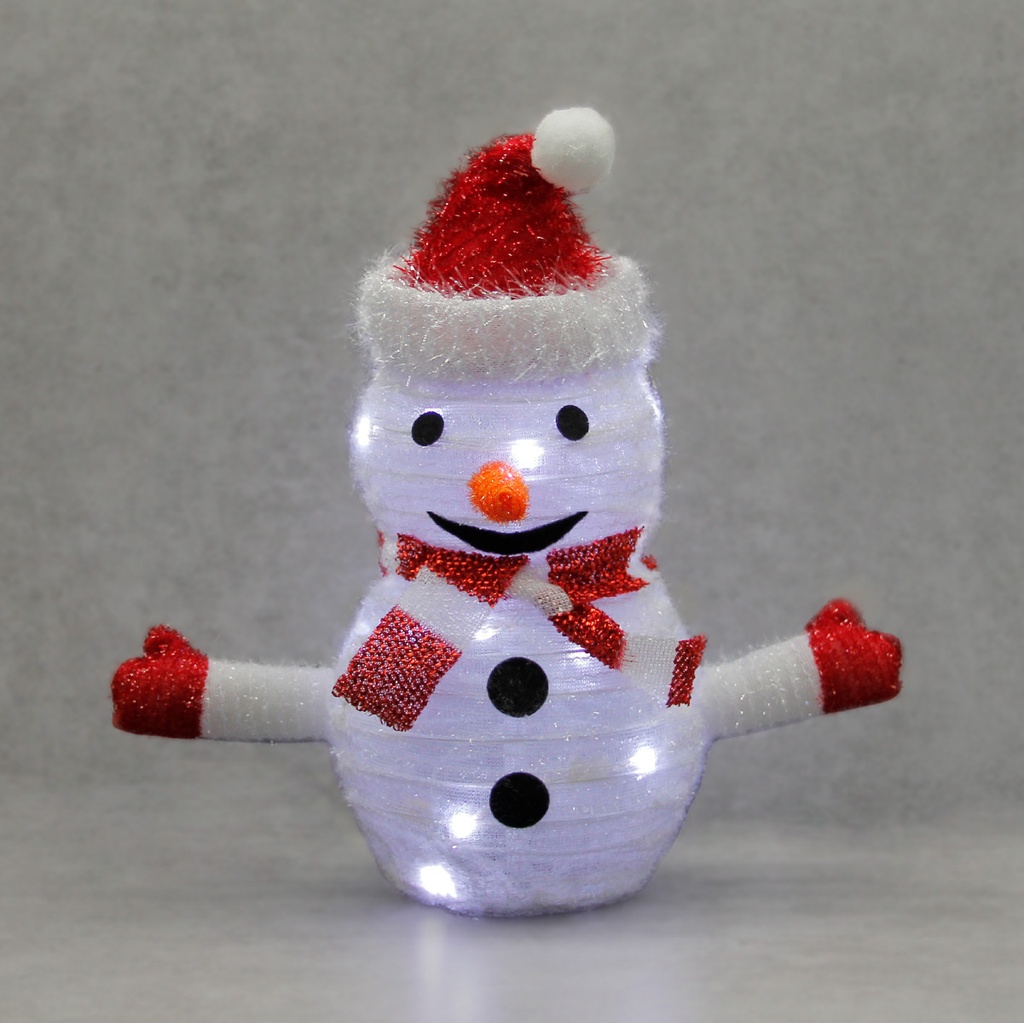 Foldable LED Snowman 300mm Cool white