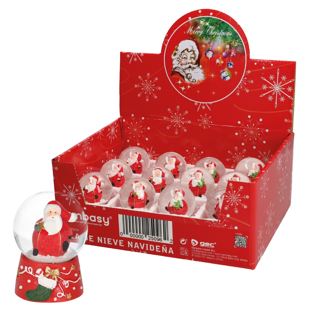 Boule de neige de Noël Ø4,5cm - boîte prés. 12u