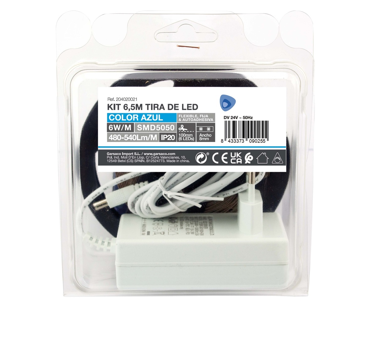 6,5M Kit LED strip 6W/M Blue IP20