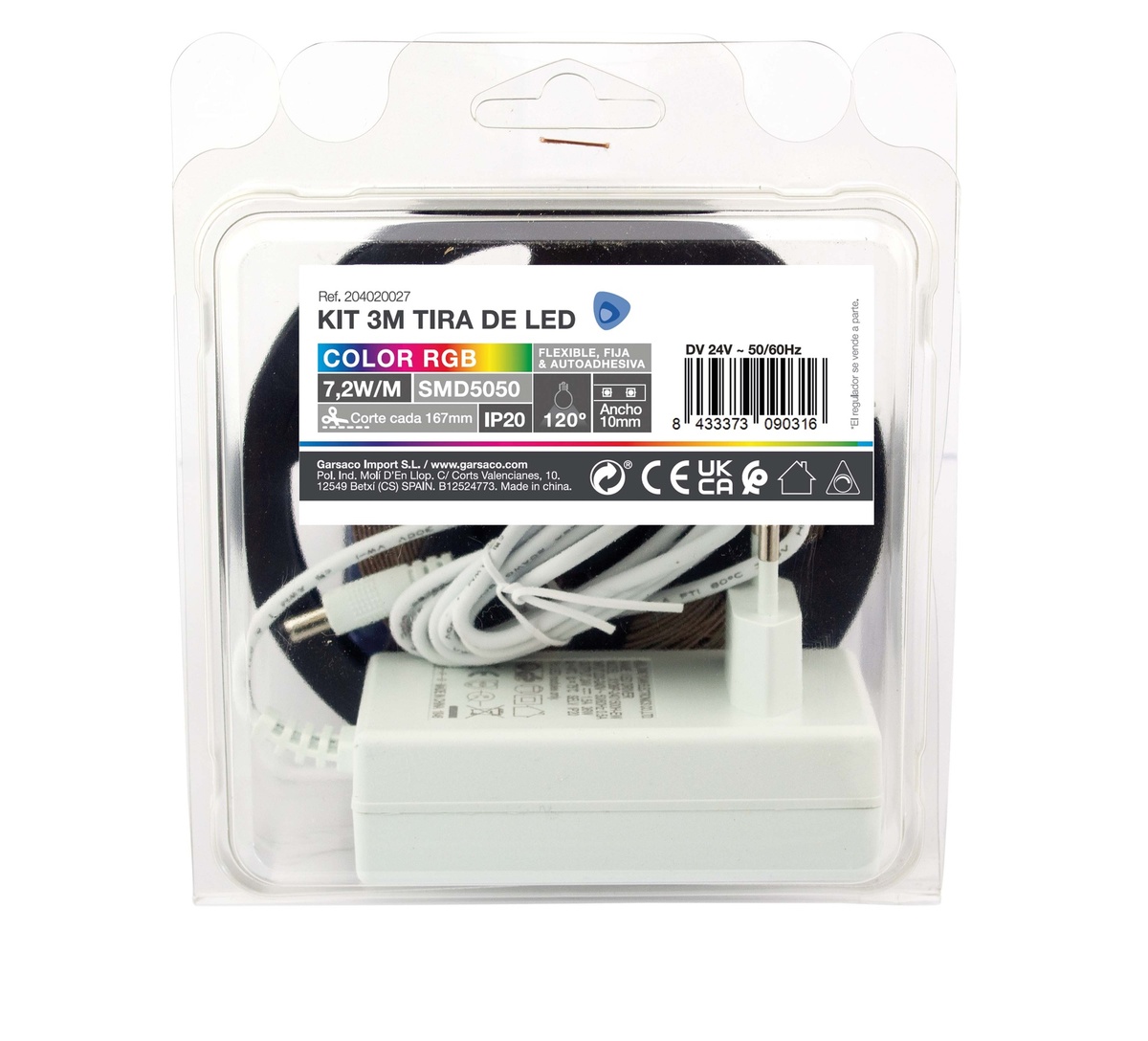3M Kit LED strip 7,2/M IP20 RGB prepared