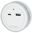 Luz de noche LED con sensor y USB C + A Benor 0.5W Luz fría 